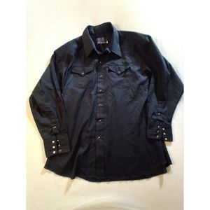 VINTAGE PANHANDLE SLIM BLACK PEARL SNAP WESTERN LONGSLEEVE  BUTTON SHIRT XXL 2XL